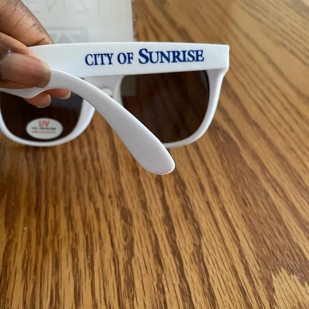 White Frame Sunglasses With Blue Lens UV Protection